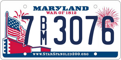 MD license plate 7BM3076