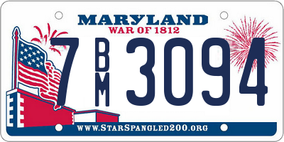MD license plate 7BM3094