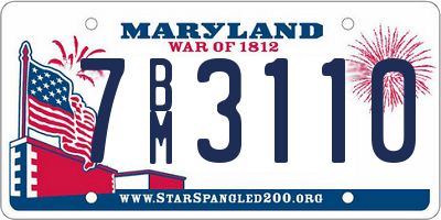 MD license plate 7BM3110