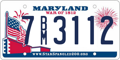 MD license plate 7BM3112