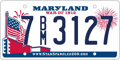 MD license plate 7BM3127