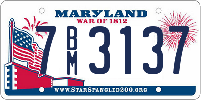 MD license plate 7BM3137