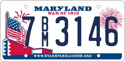 MD license plate 7BM3146