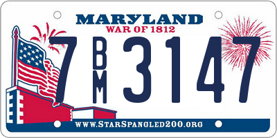 MD license plate 7BM3147