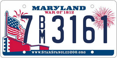 MD license plate 7BM3161