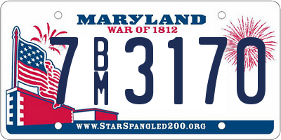 MD license plate 7BM3170