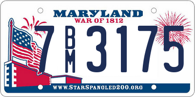 MD license plate 7BM3175