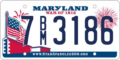 MD license plate 7BM3186