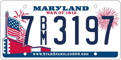 MD license plate 7BM3197