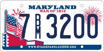 MD license plate 7BM3200