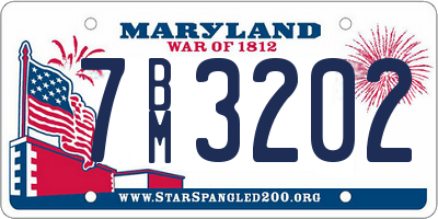 MD license plate 7BM3202