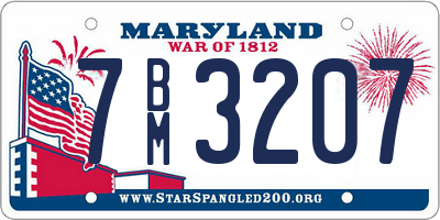 MD license plate 7BM3207