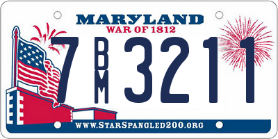 MD license plate 7BM3211