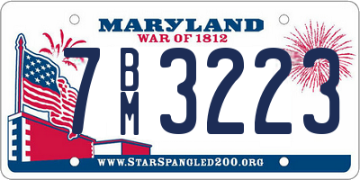 MD license plate 7BM3223