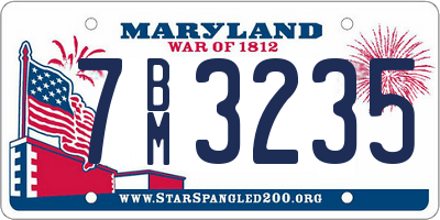 MD license plate 7BM3235