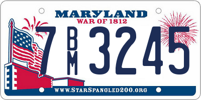 MD license plate 7BM3245