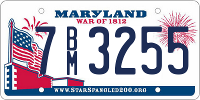MD license plate 7BM3255