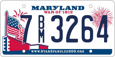 MD license plate 7BM3264