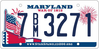 MD license plate 7BM3271