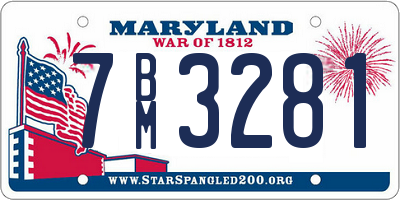 MD license plate 7BM3281