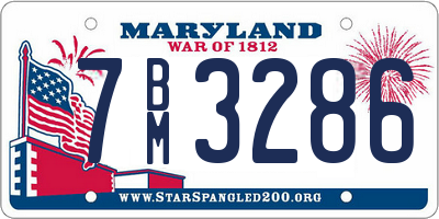 MD license plate 7BM3286