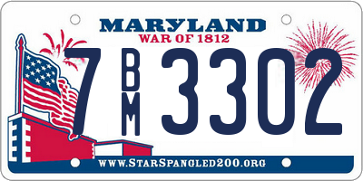 MD license plate 7BM3302