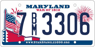 MD license plate 7BM3306