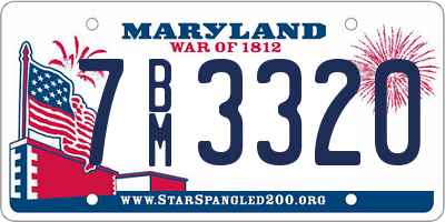 MD license plate 7BM3320