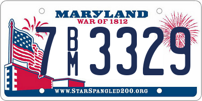 MD license plate 7BM3329