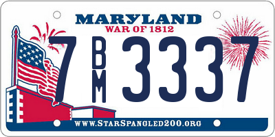 MD license plate 7BM3337
