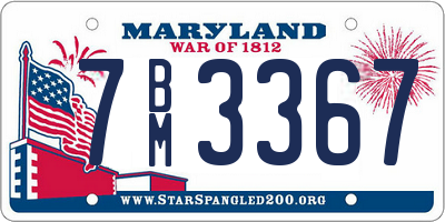 MD license plate 7BM3367