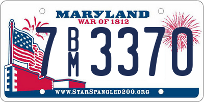 MD license plate 7BM3370