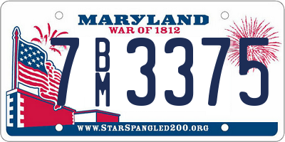 MD license plate 7BM3375