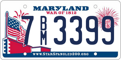 MD license plate 7BM3399
