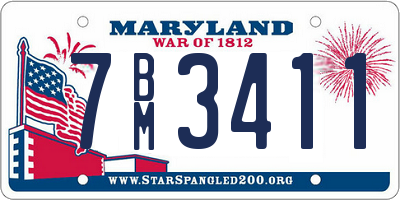 MD license plate 7BM3411