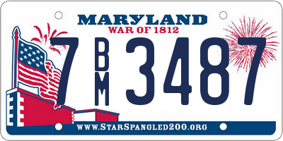 MD license plate 7BM3487