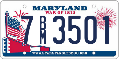 MD license plate 7BM3501