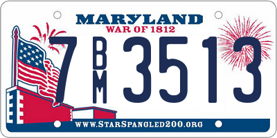 MD license plate 7BM3513