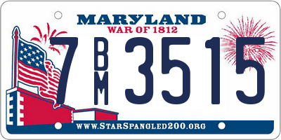 MD license plate 7BM3515