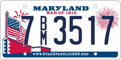 MD license plate 7BM3517