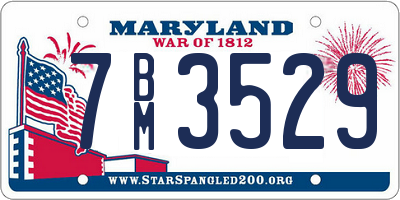 MD license plate 7BM3529