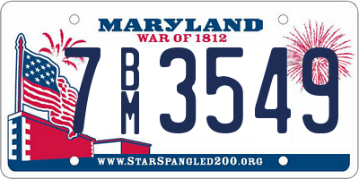 MD license plate 7BM3549