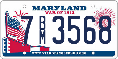 MD license plate 7BM3568