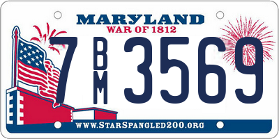 MD license plate 7BM3569