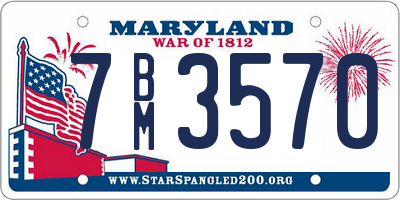 MD license plate 7BM3570