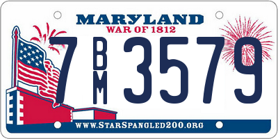 MD license plate 7BM3579