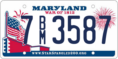 MD license plate 7BM3587