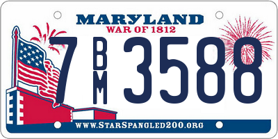 MD license plate 7BM3588