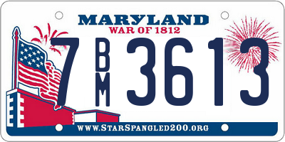 MD license plate 7BM3613
