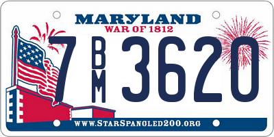 MD license plate 7BM3620